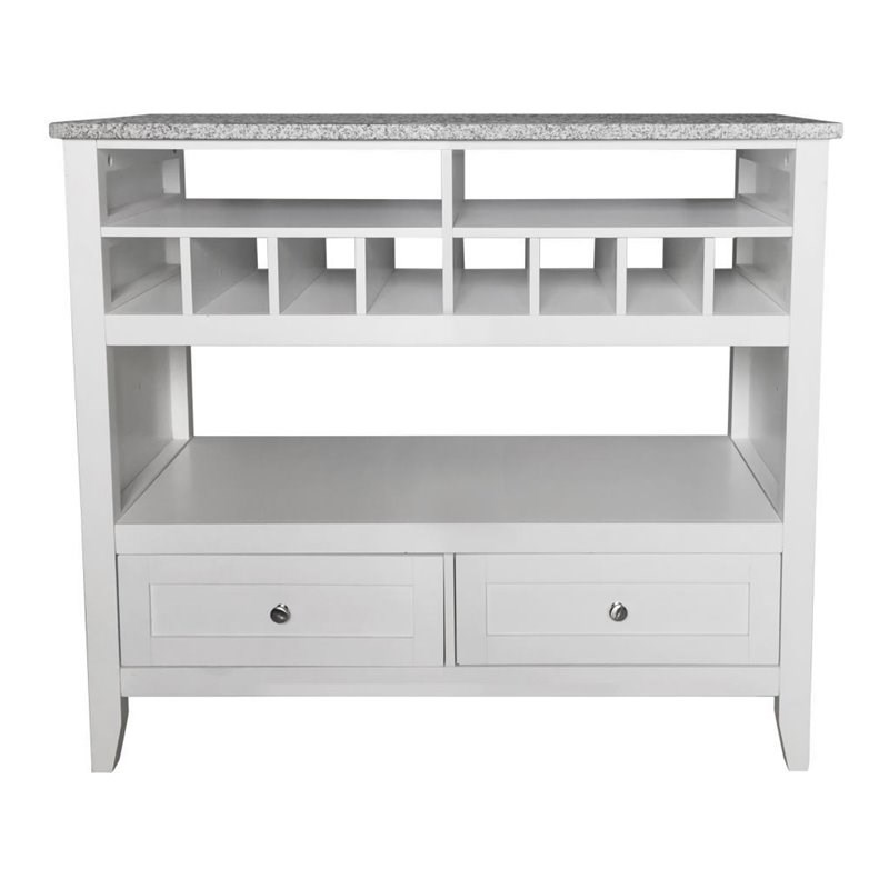 Pilaster Designs Gael Wood Wine Bar Sideboard Buffet with Storage in White