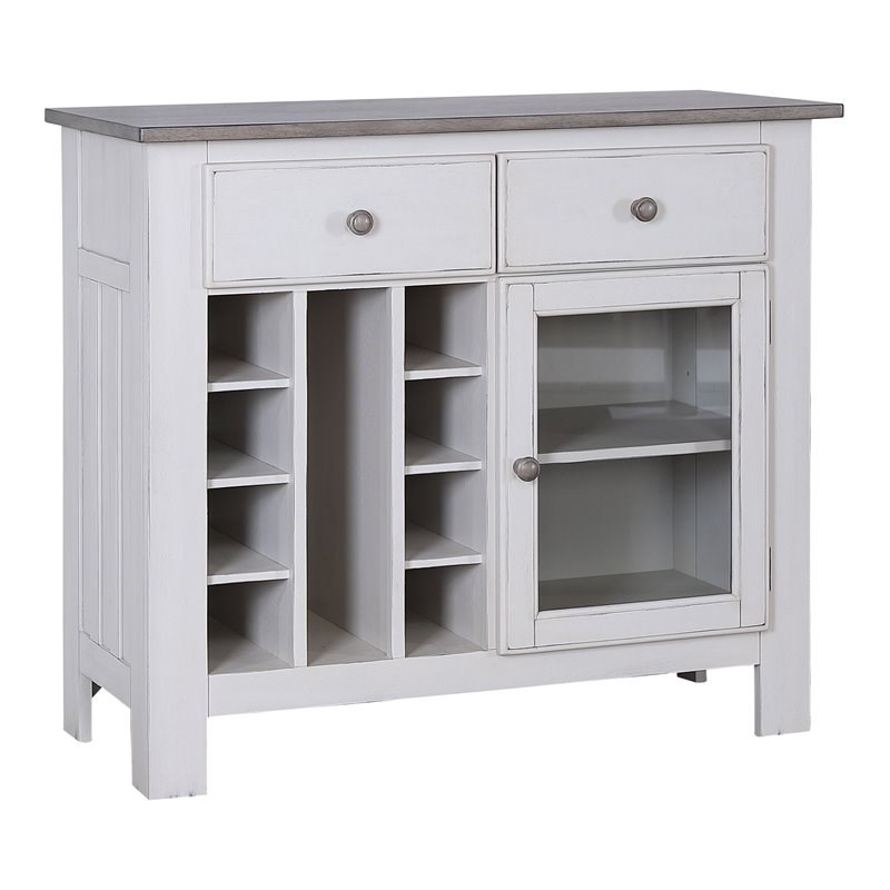 Pilaster Designs Millport Wood Buffet Server with Storage & Drawers in White