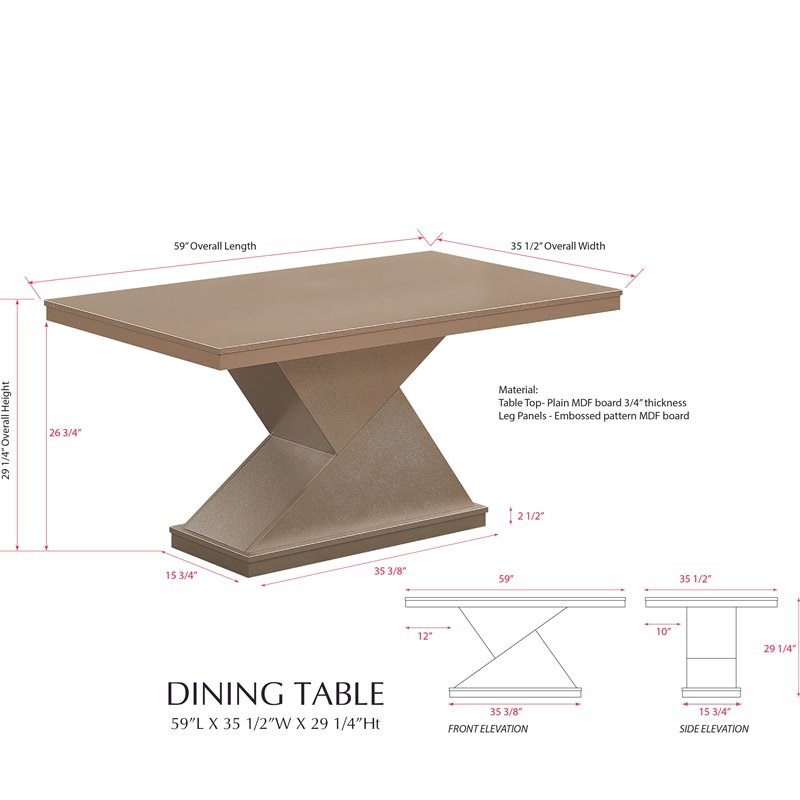 Pilaster Designs Legault 7-piece Vinyl Pedestal Dining Set in White/Gold
