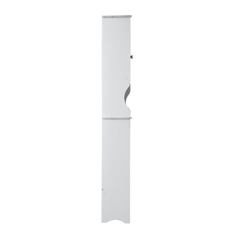 Pilaster Designs Trevita Wood Toilet Bathroom Spacesaver Organizer in White