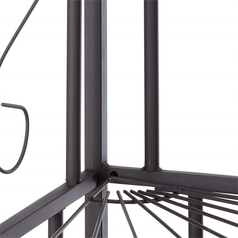 Pilaster Designs Tedor 4-tier Metal Freestanding Kitchen Bakers Rack in Black