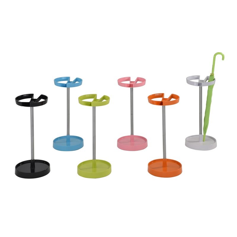 Pilaster Designs Telford Plastic Freestanding Umbrella Stand Rack in Black