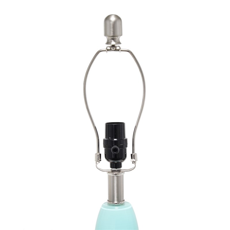 Lalia Home Glass Dollop Table Lamp in Seafoam Blue with White Shade