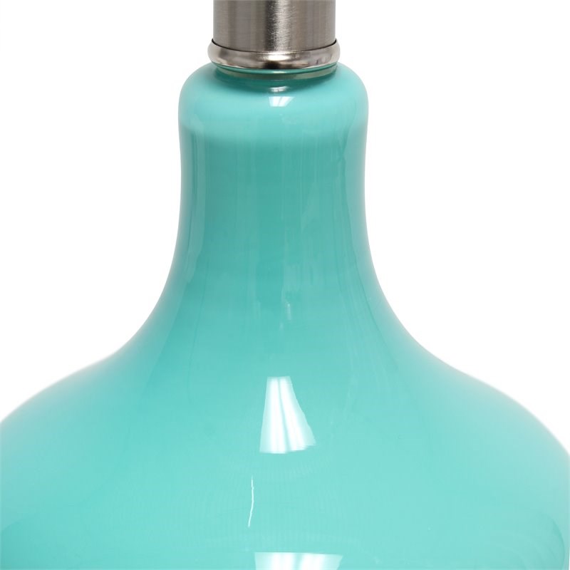 Lalia Home Glass Paseo Table Lamp in Teal with White Shade