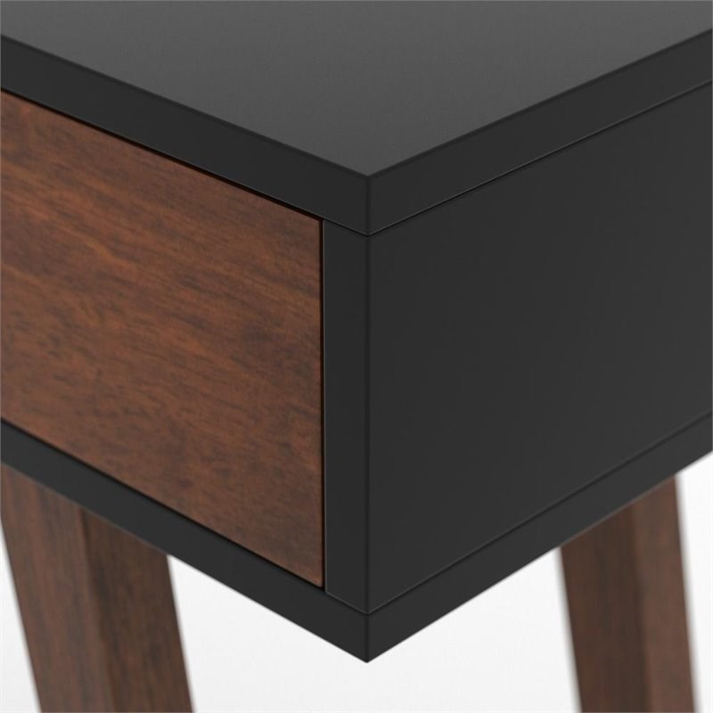 RST Brands Aster Rubber Wood 2-Drawer Desk in Mocha and Black