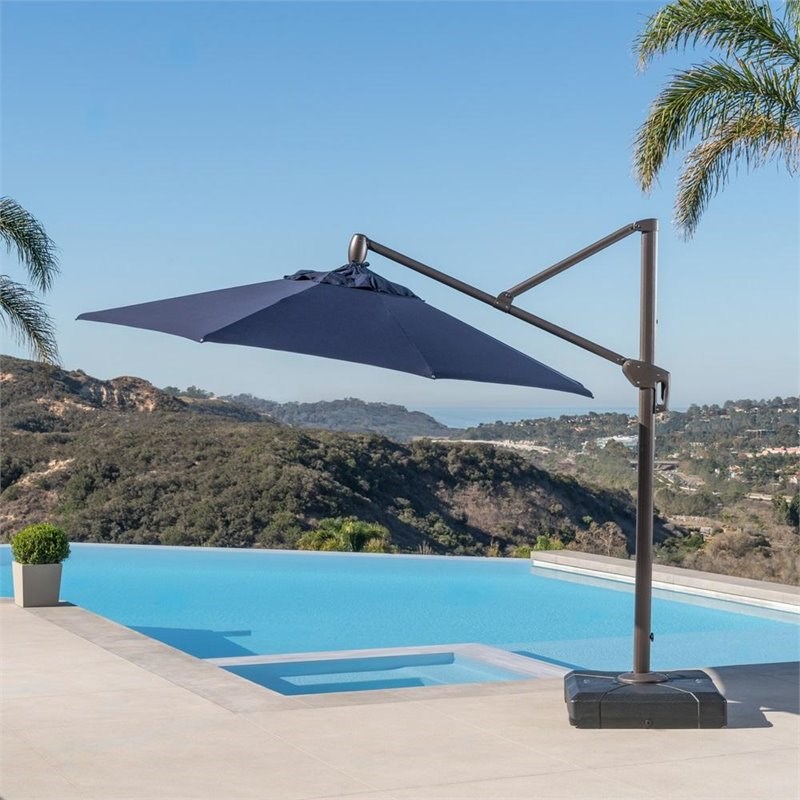 RST Brands Modular Outdoor 10' Round Umbrella - Navy Blue