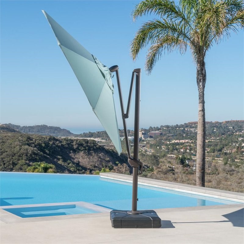 RST Brands Modular Outdoor 10' Round Umbrella - Spa Blue