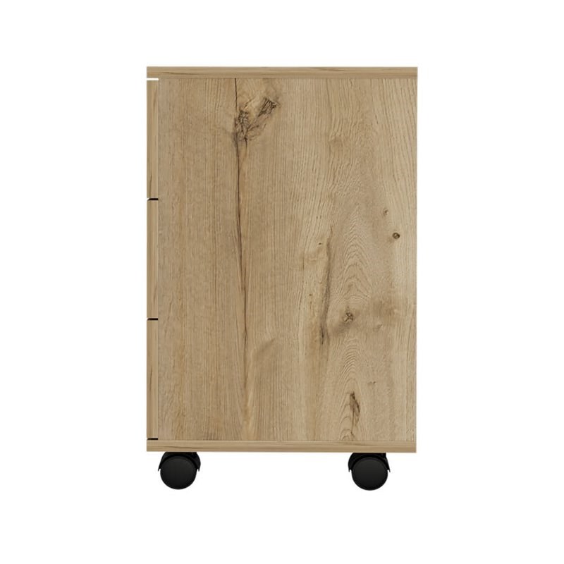RST Brands Lindon MDF 3-Drawer Filing Cabinet in Oak and White Veneer