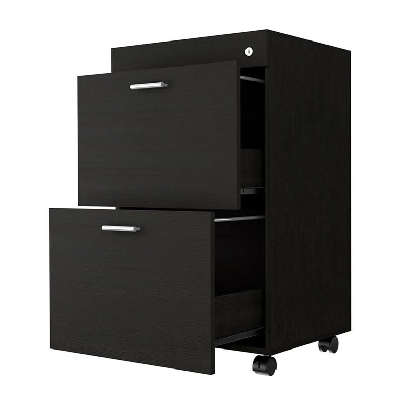 RST Brands Holbrook MDF 2-Drawer Filing Cabinet in Black Veneer