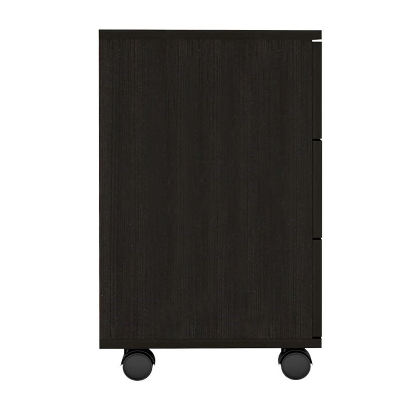 RST Brands Lindon MDF 3-Drawer Filing Cabinet in Black Veneer