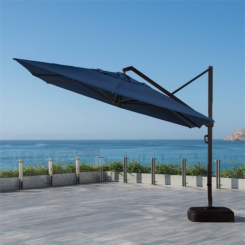 RST Brands Portofino Sling Aluminum Outdoor Commercial Umbrella in Laguna Blue