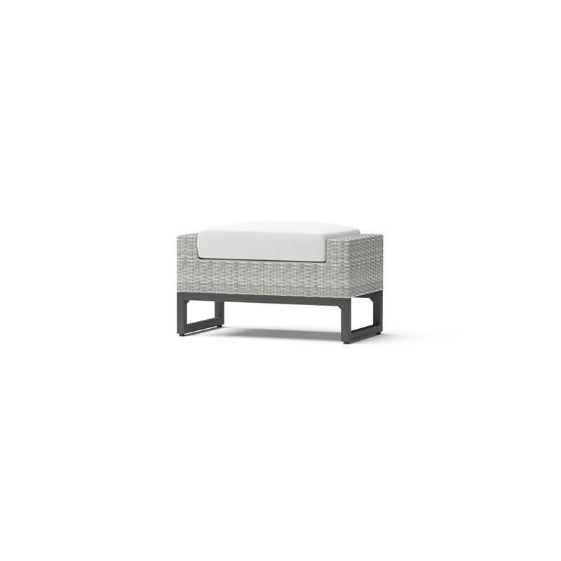 RST Brands Milo 8-piece Wicker and Fabric Motion Seating Set - Ink/White/Gray