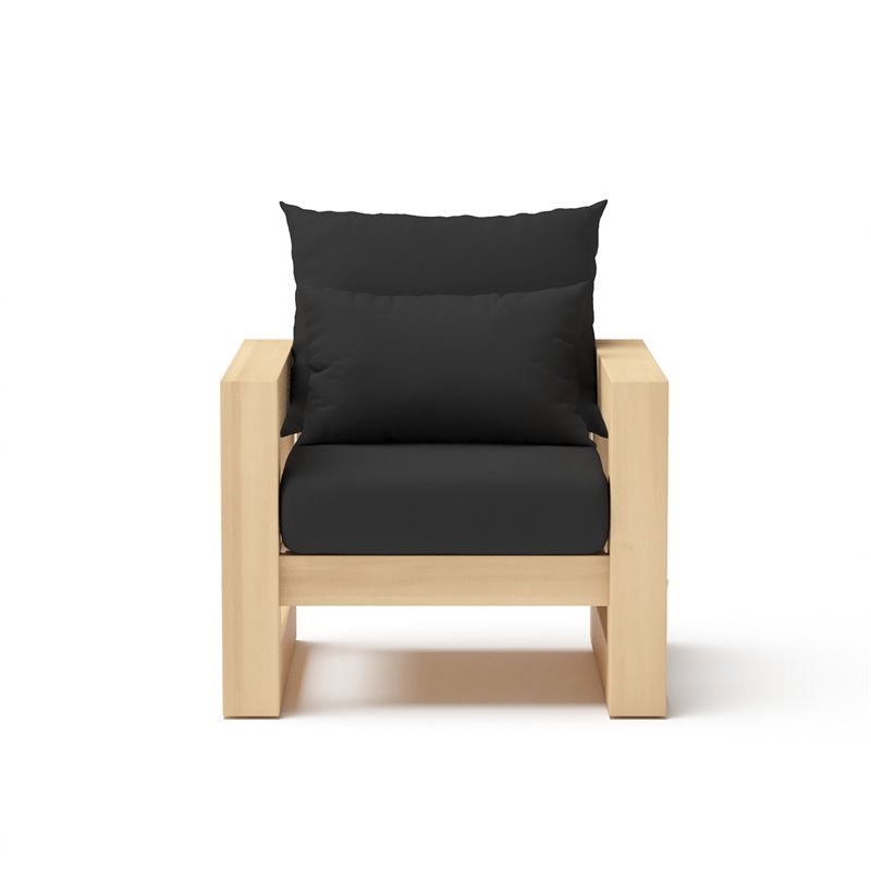 RST Brands Benson Acacia Wood and Club Chairs in Canvas Black