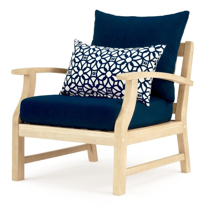 RST Brands Kooper 7 PC Sunbrella Fabric Sofa & Club Chair Set in Navy Blue