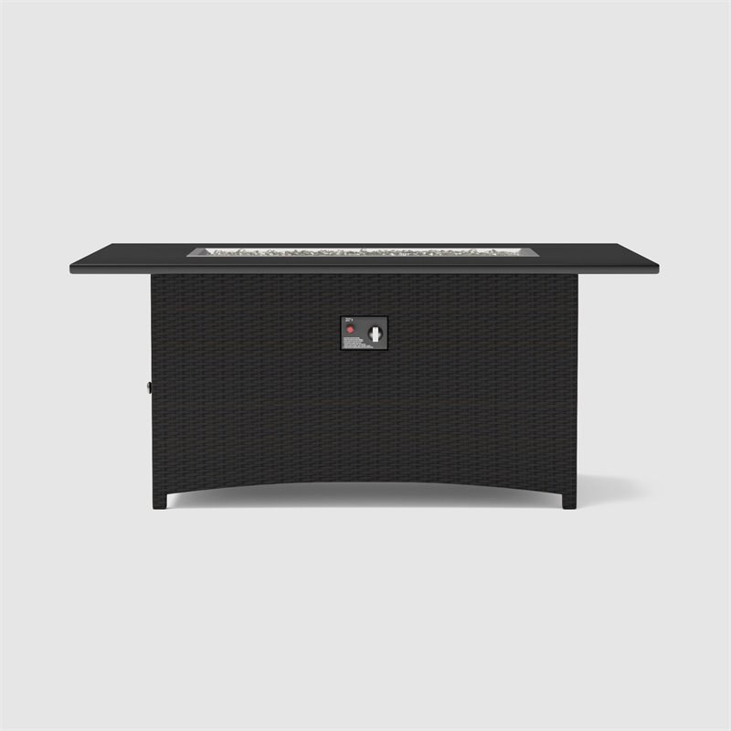 RST Brands Sedona Resin Wicker & Stainless Steel Fire Table Kit in Gray