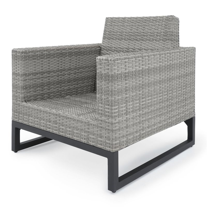RST Brands Milo Sunbrella Fabric Outdoor Club Chairs in Charcoal Gray