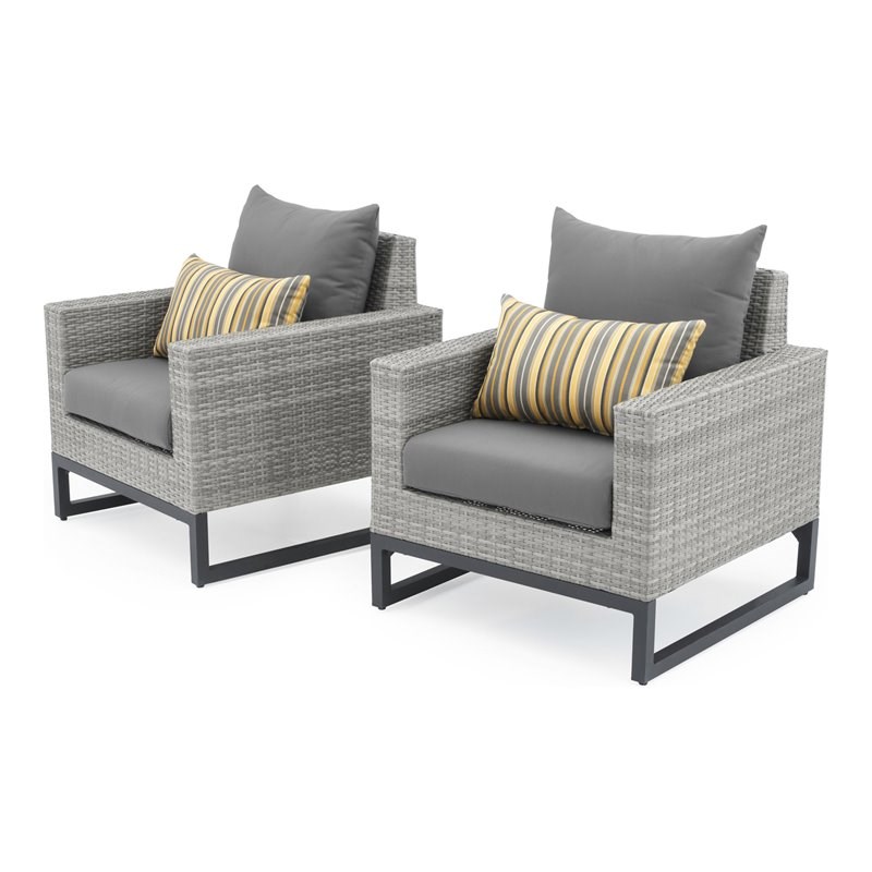 RST Brands Milo Gray Outdoor Club Chairs (Set of 2) - Charcoal Gray