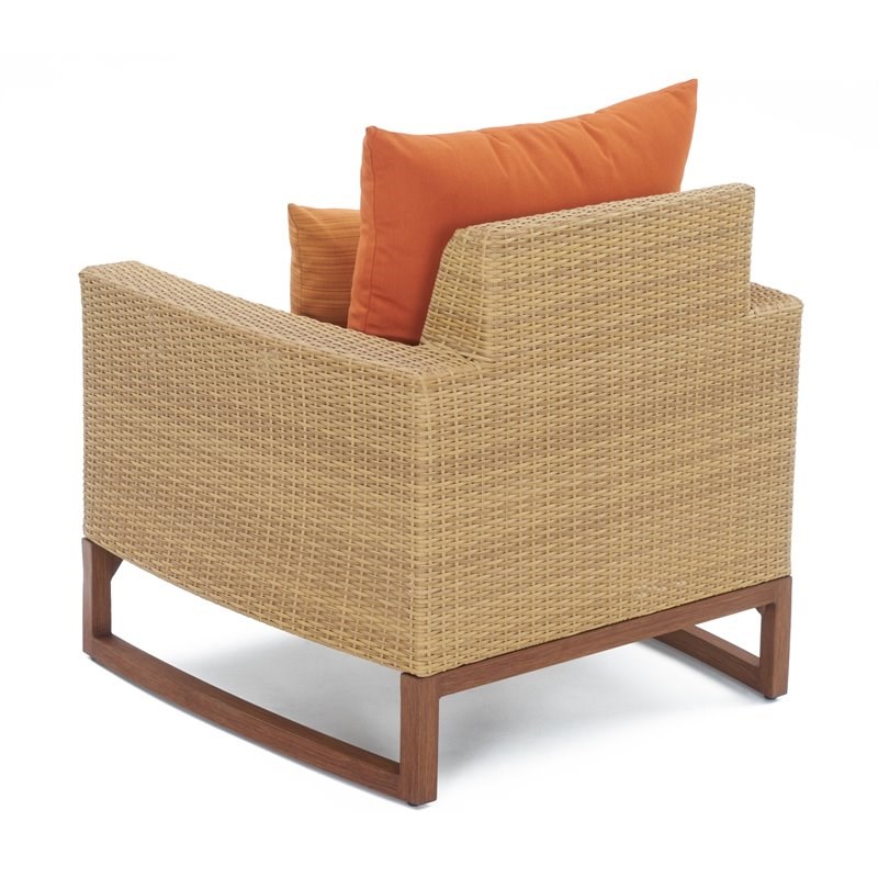 RST Brands Mili Sunbrella Fabric Outdoor Club Chairs in Tikka Orange (Set of 2)