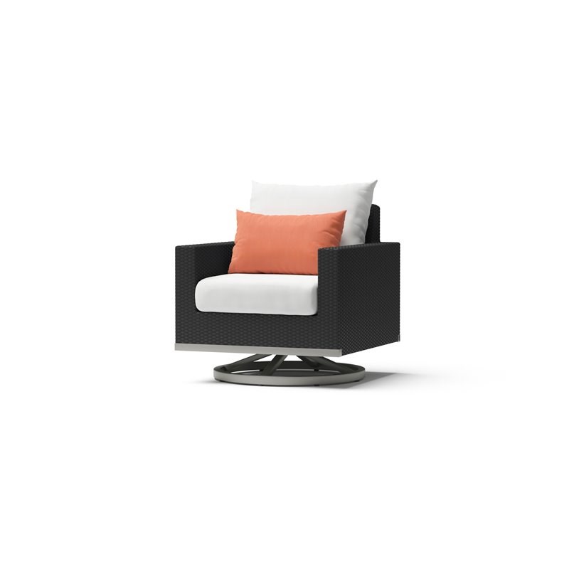 RST Brands Milo Sunbrella Fabric Motion Club Chairs in Cast Coral/Espresso