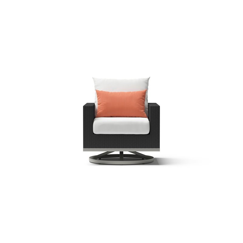RST Brands Milo Sunbrella Fabric Motion Club Chairs in Cast Coral/Espresso