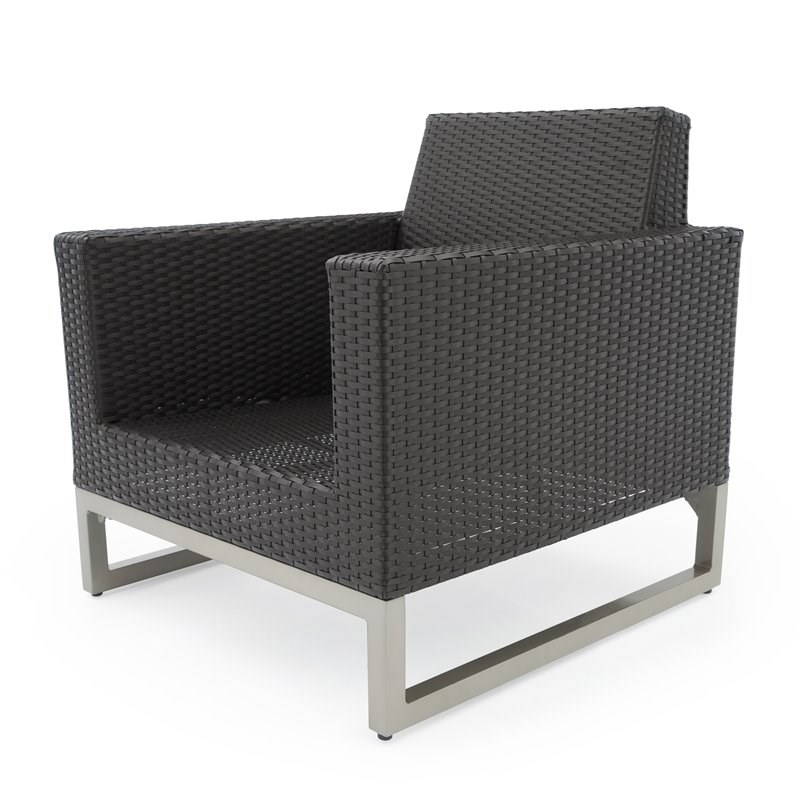 RST Brands Milo 4 PC Sunbrella Fabric Outdoor Seating Set in Gray/Espresso