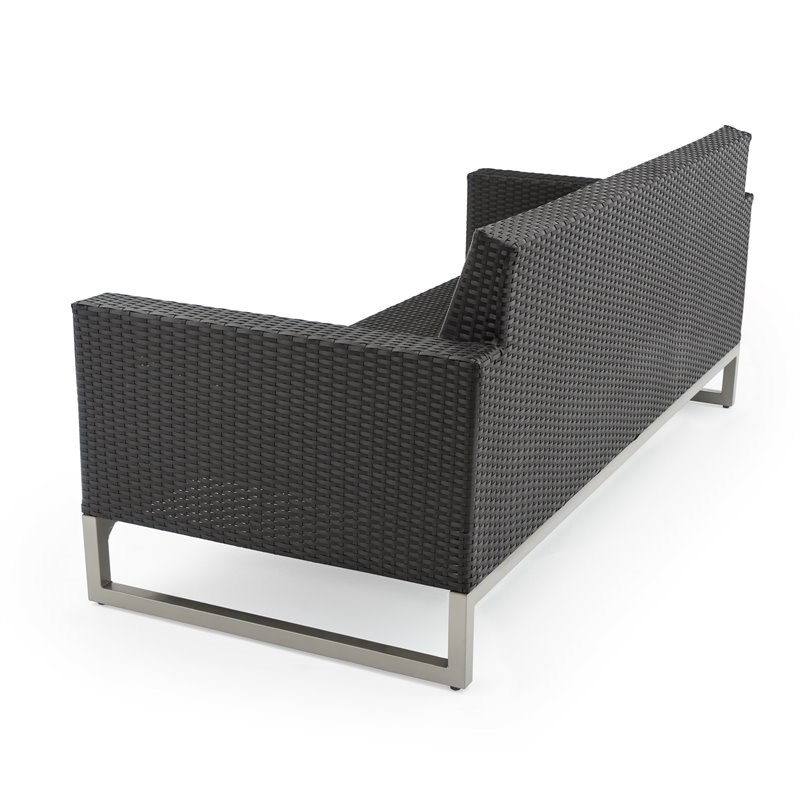 RST Brands Milo 4 PC Sunbrella Fabric Outdoor Seating Set in Gray/Espresso