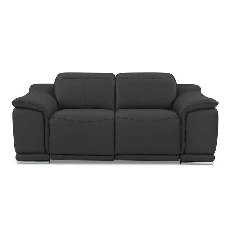 Titan Furnishings Genuine Leather Power Reclining Sofa & Loveseat in Dark Gray