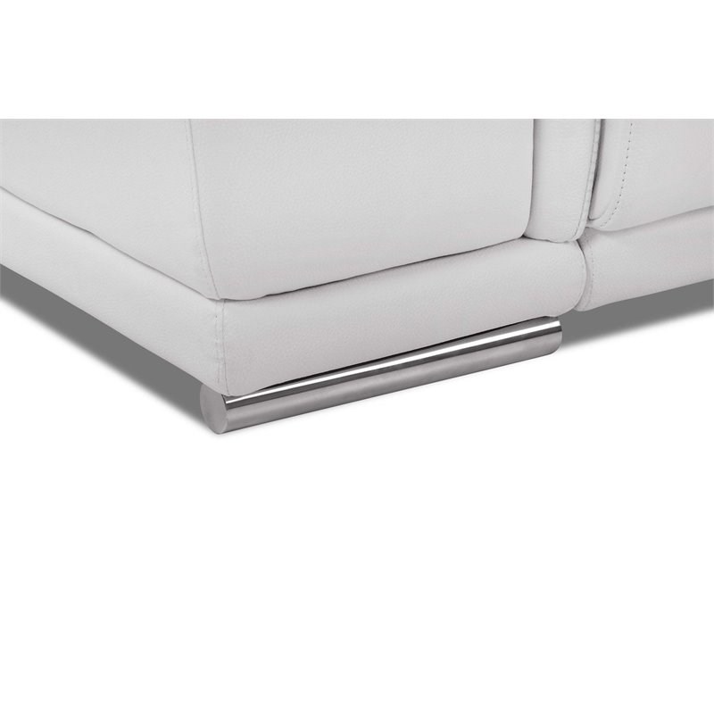 Titan Furnishings Genuine Leather Power Reclining Sofa Set in White