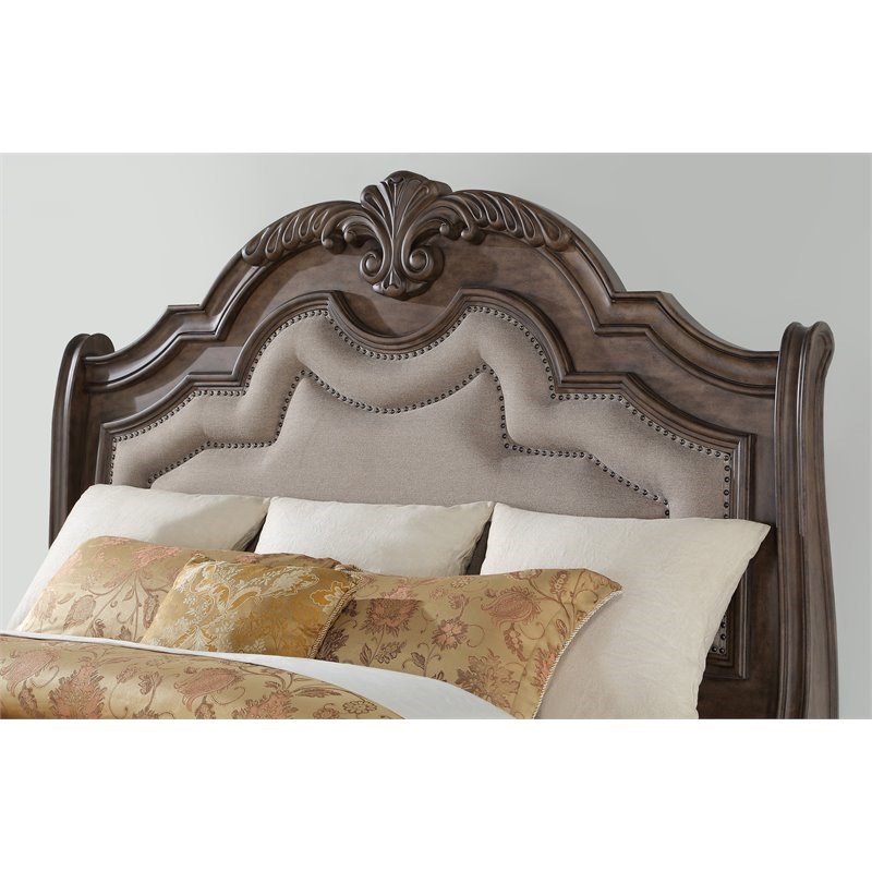 Avalon Furniture Tulsa Poplar Solids Wood Queen Bed in Light Sandstone Brown