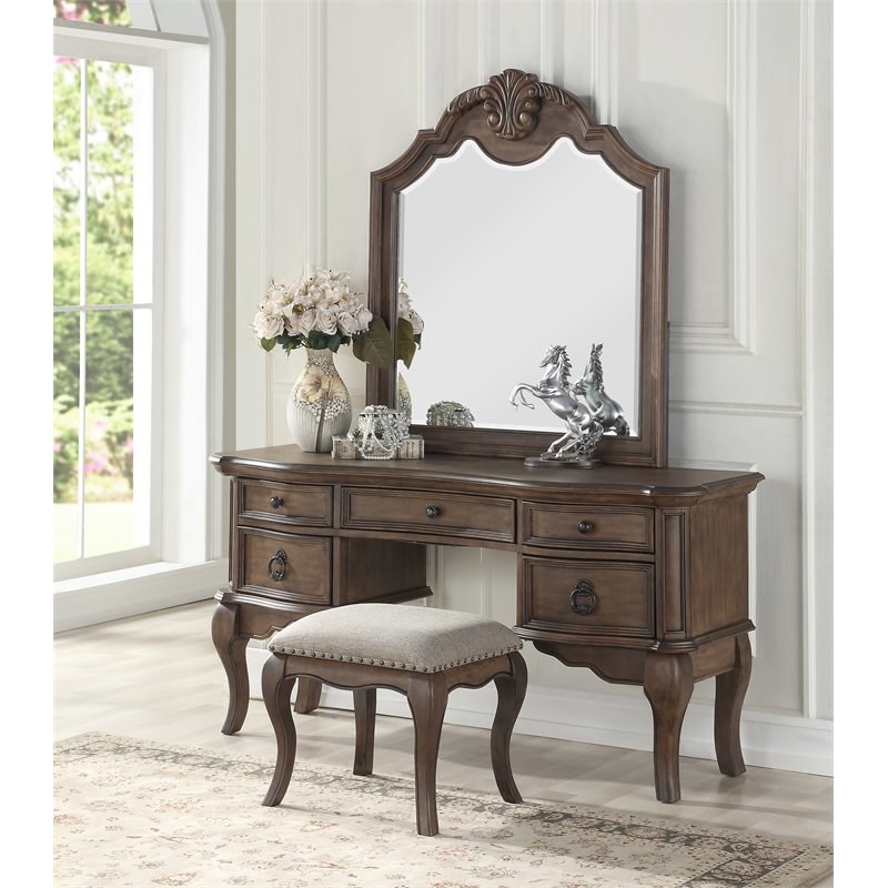 Avalon Furniture Tulsa Wood Complete Vanity in Light Sandstone Brown