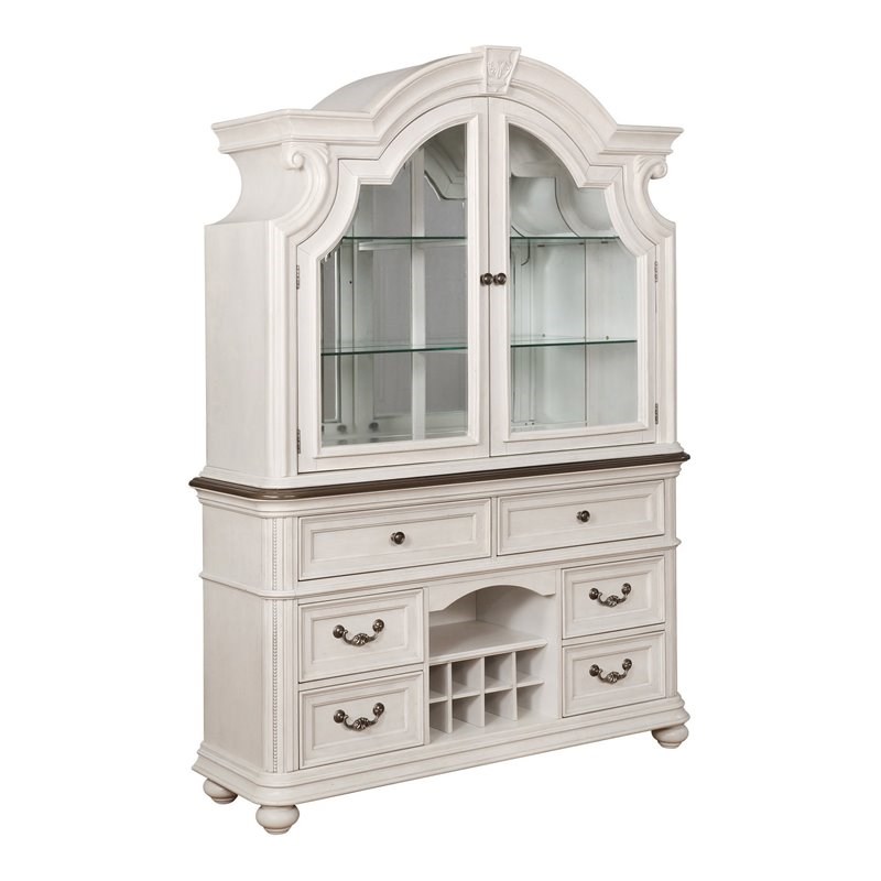 Avalon Furniture West Chester Rubber Wood China Buffet and Hutch in