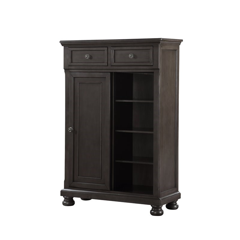 Avalon Furniture Soriah Wood & Mindy Veneer Door Gentlemen's Chest in Gray