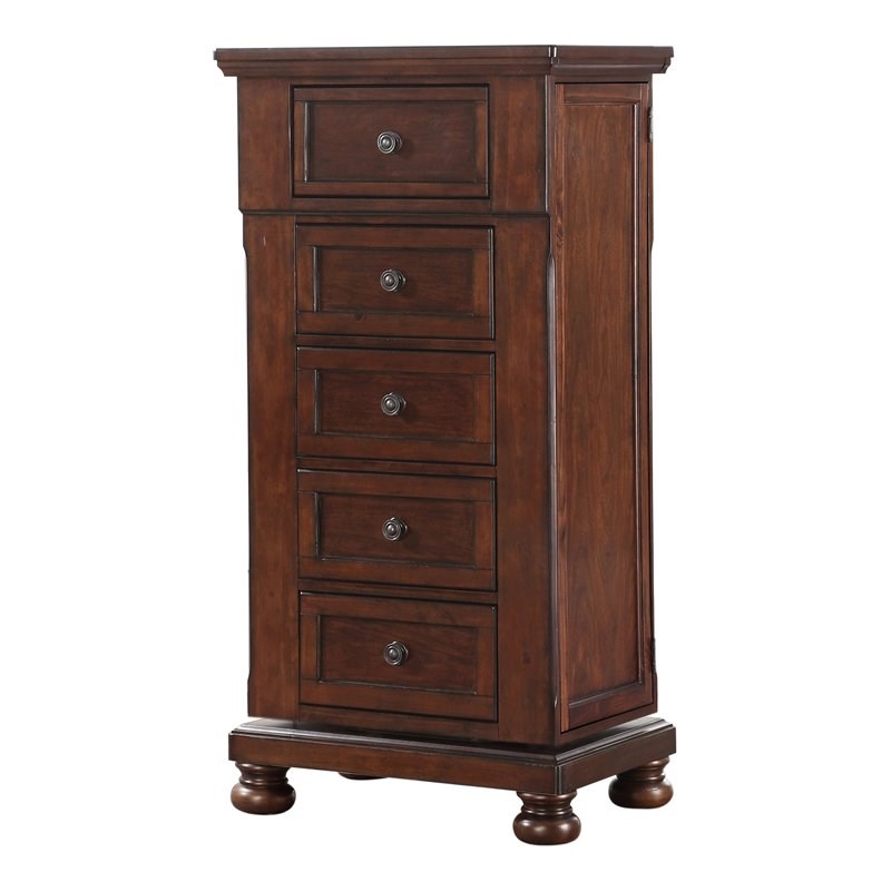 Avalon Furniture Sophia Traditional Rubber Wood Swing Lingerie Chest in Cherry