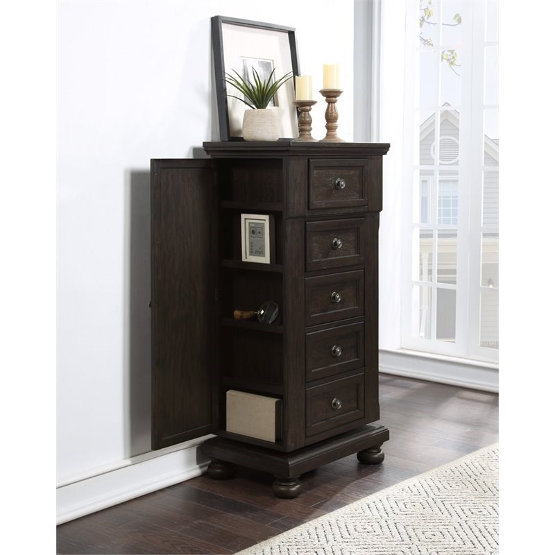 Avalon Furniture Lauren Rubber Wood Swing Lingerie Chest in Brushed Brown