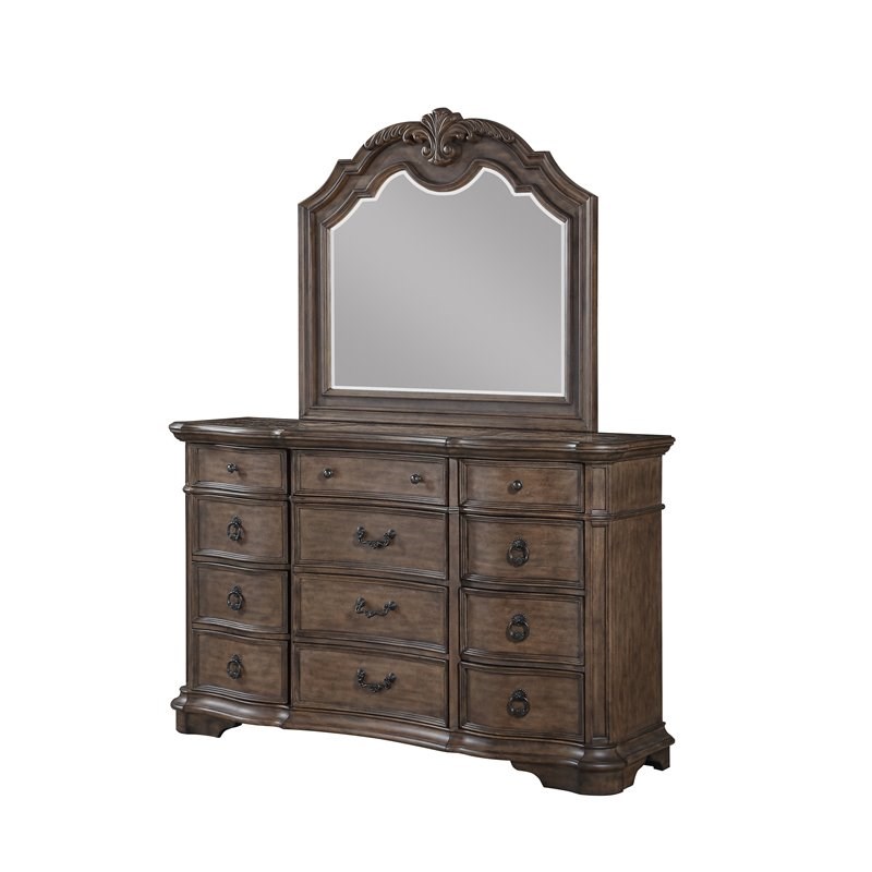 Avalon Furniture Tulsa Poplar Solids Wood Dresser in Light Sandstone Brown
