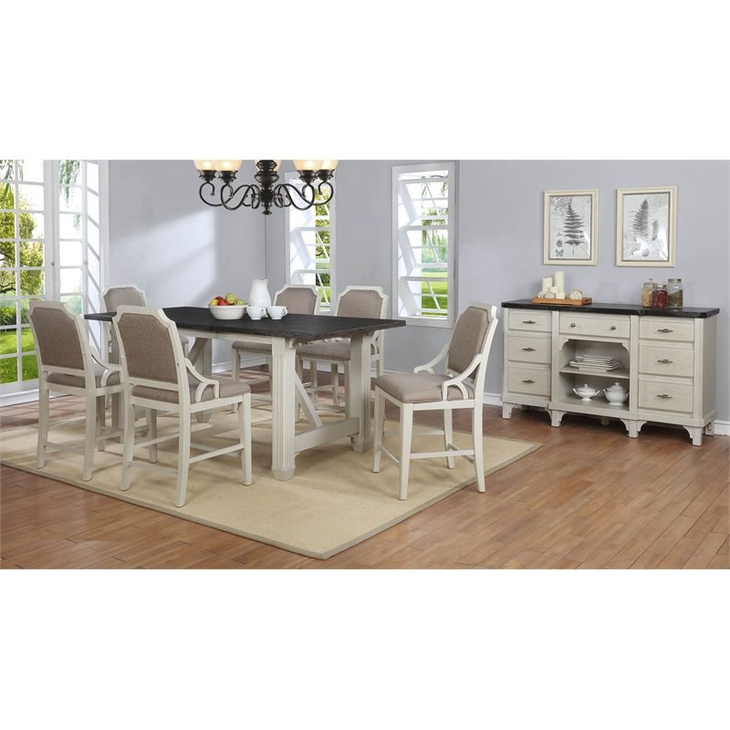 Avalon Furniture Mystic Cay Coastal Rubber Wood Sideboard in Brown/Ocean White Homesquare