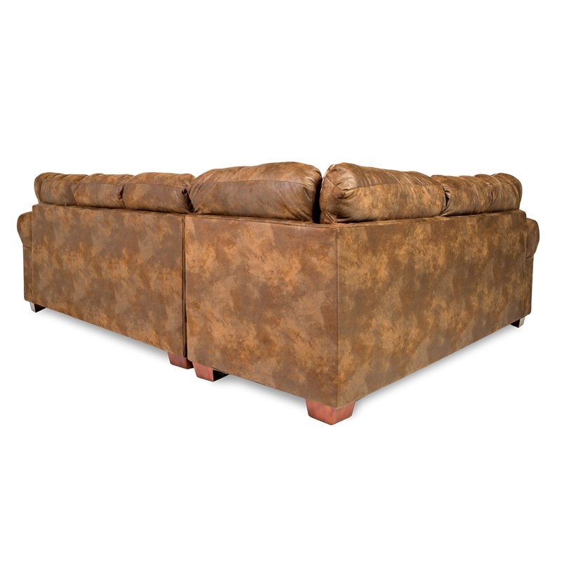 American Furniture Classics 2-piece Microfiber Angler's Cove Sectional in Brown