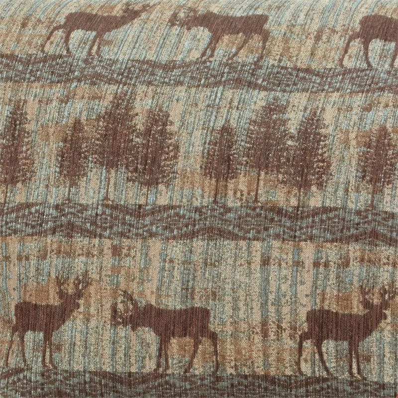 American Furniture Classics 8501-90 Deer Teal/Brown Tapestry Lodge Arm Chair