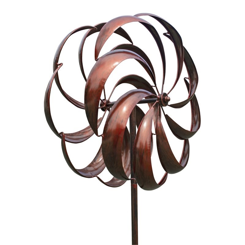 OS Home and Office Furniture Metal Swirl Wind Spinner in Polished Copper