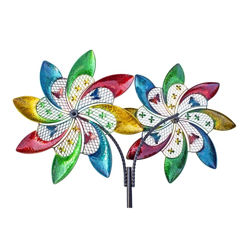 OS Home and Office Furniture Metal Pinwheel Wind Spinner in Multi-Color