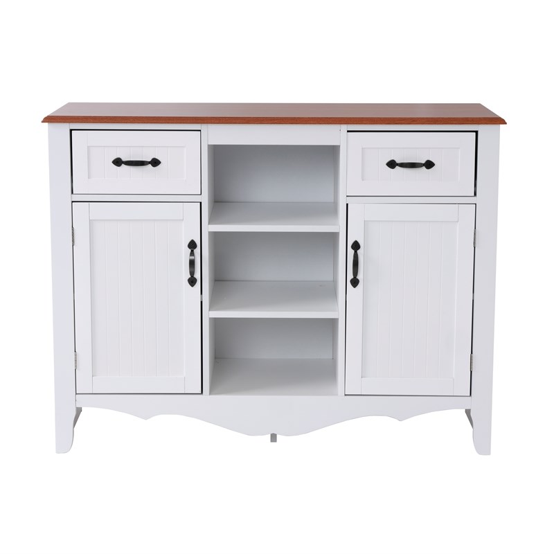 OS Home & Office Furniture 25305 White Countryside Buffet w/ 2 Drawers & 2 Doors