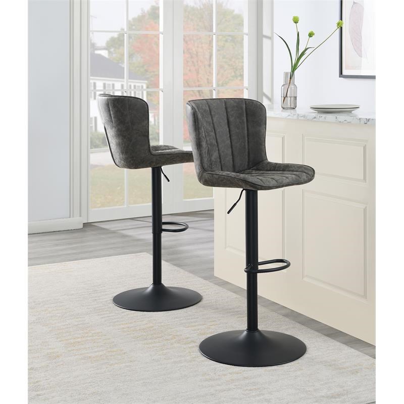 OS Home and Office Furniture Kirkdale Adjustable Stool 2-Pack in Charcoal