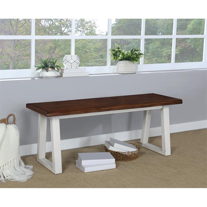 OS Home and Office Furniture Weston Bench in Wood Stain Finish