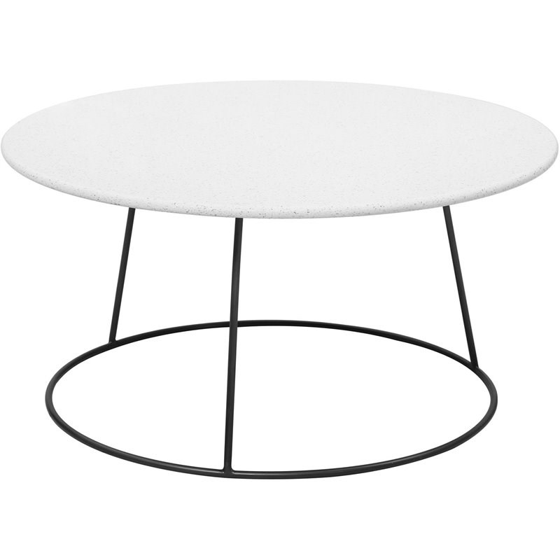 Connexion Decor Dewbury Quartz and Metal Coffee Table in White Wash/Dark Gray