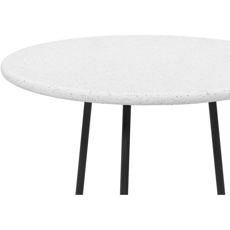 Connexion Decor Dewbury Quartz and Metal End Table in White/Dark Gray