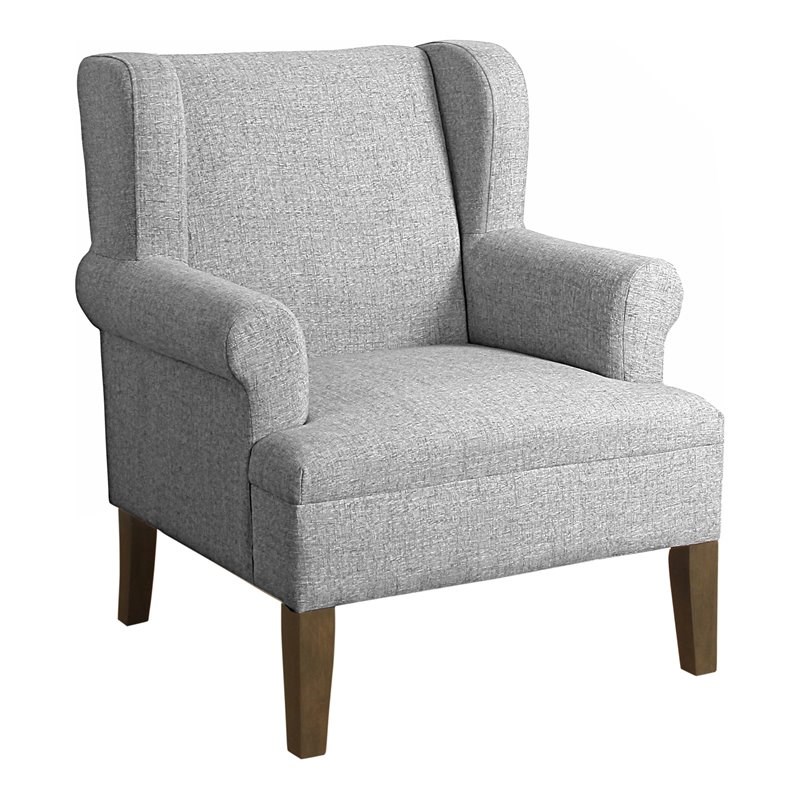 Homepop Emerson Traditional Wood And Fabric Wingback Accent Chair In