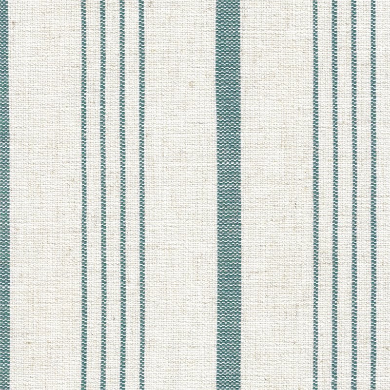 HomePop Emerson Wood & Fabric Stripe Pattern Accent Arm Chair in Teal Blue