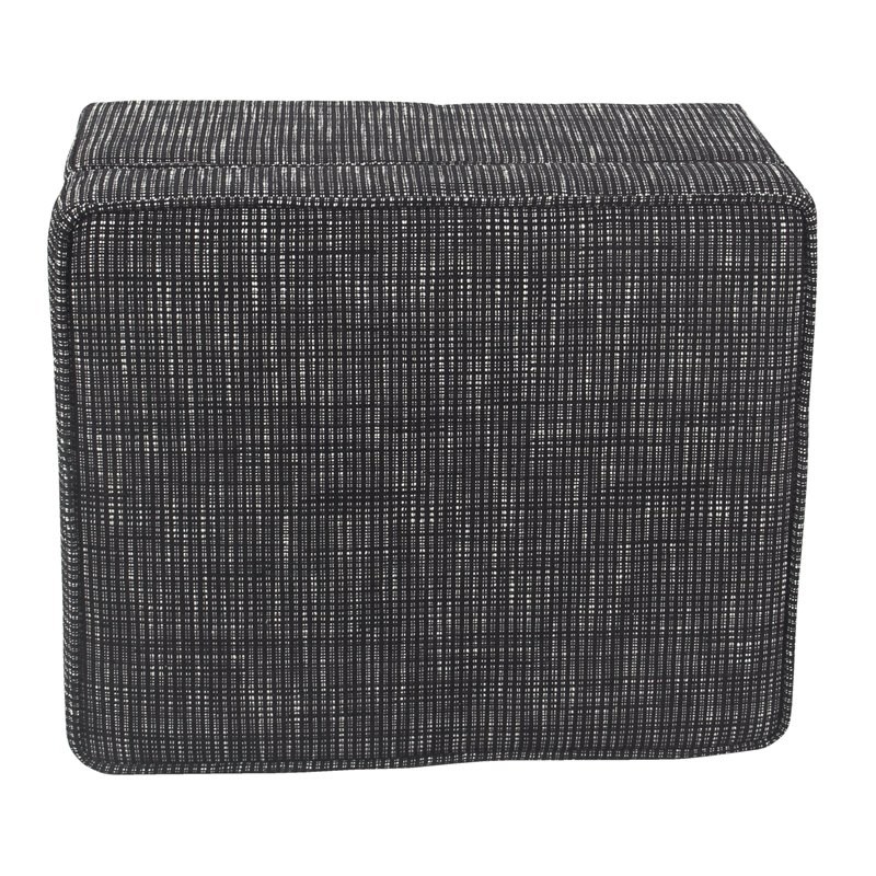 HomePop Medium Traditional Woven Fabric Ottoman with Lift-Off Top in Black