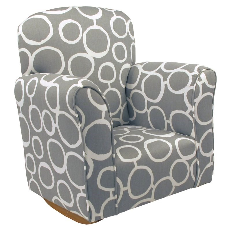 Brighton Home Furniture Freehand Storm Cotton Fabric Toddler Rocker in Gray