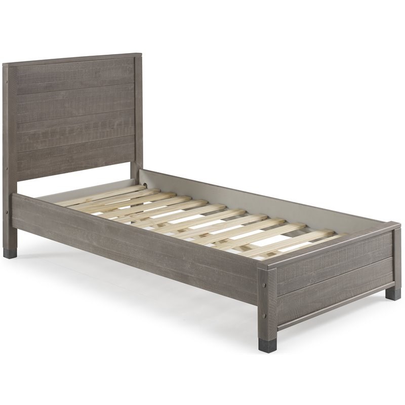 Camaflexi Baja Solid Wood Twin Platform Bed in Driftwood Gray